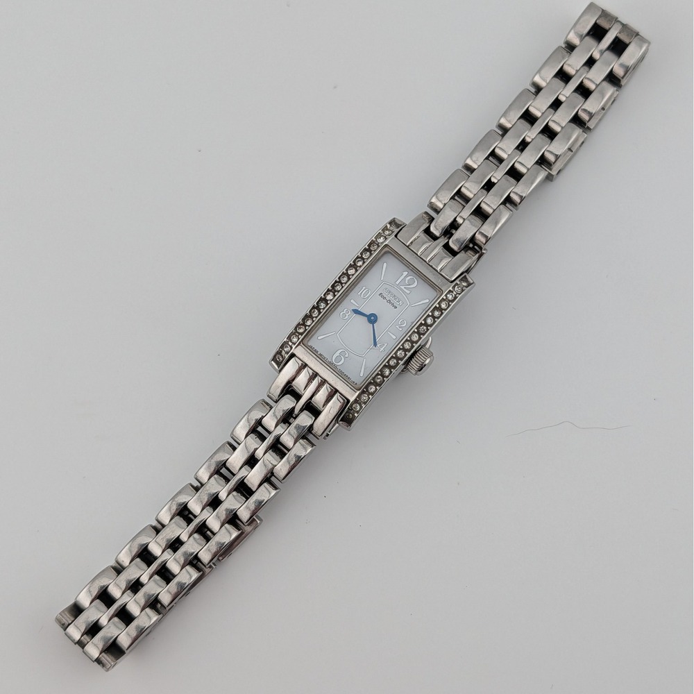 Citizen Eco-Drive G620-T002820 Petite Palodoro Swarovski Crystal Tank Watch Blue - Picture 9 of 10